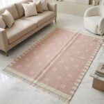 Handwoven Wool Dhurrie Rug Pink | Quiet Luxury Flatweave for Modern Spaces