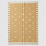 Modern Wool Dhurrie Rug Yellow | Handmade Flatweave with Timeless Neutral Style
