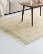 Handwoven Wool Area Rug Yellow | Minimalist Flatweave Inspired by Natural Living - Image 3