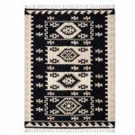 Handwoven Wool Area Rug Black | Handmade Neutral Home Decor