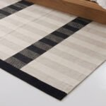 Modern Handwoven Wool Rug Grey & Black | Neutral Flatweave Home Carpet