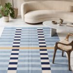 Modern Wool Rug Blue | Handmade Scandinavian Flatweave Design
