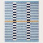 Modern Wool Rug Blue | Handmade Scandinavian Flatweave Design - Image 4