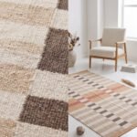 Handwoven Wool Area Rug Brown | Handmade Neutral Home Decor - Image 3