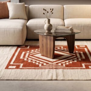 Handwoven Wool Dhurrie Rug Brown | Quiet Luxury Flatweave for Modern Spaces