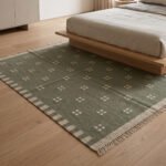 Handwoven Wool Dhurrie Rug Green | Quiet Luxury Flatweave for Modern Spaces - Image 2