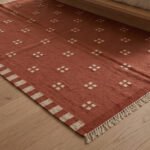 Wool Dhurrie Area Rug Brown | Handmade Flatweave with Organic Modern Style