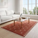 Wool Dhurrie Area Rug Brown | Handmade Flatweave with Organic Modern Style - Image 4