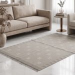 Handwoven Wool Flatweave Rug Grey | Modern Neutral Area Rug for Home - Image 3