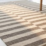 Modern Wool Flatweave Rug Beige & Brown | Neutral Handmade Area Rug