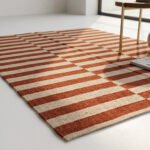 Handwoven Wool Area Rug Brown | Handmade Neutral Home Decor - Image 3