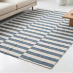 Modern Handwoven Wool Rug Blue | Elegant Flatweave for Contemporary Homes