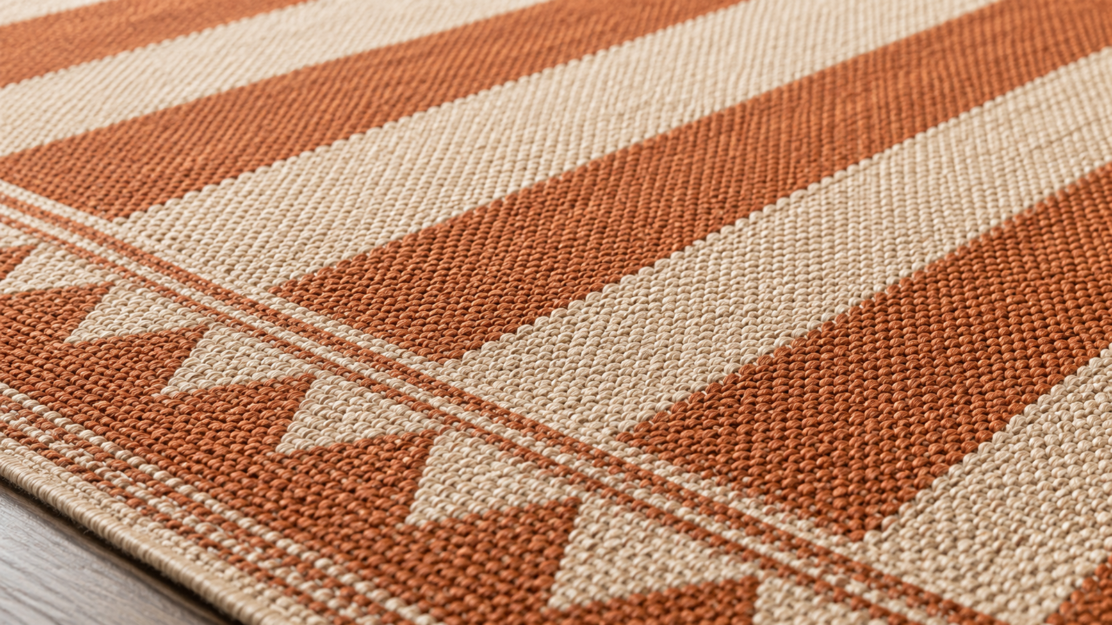 Close-up of a tightly woven flatweave dhurrie showing no pile and no loose fibres