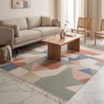 Artisan Abstract Cotton Rug | Contemporary Multicolor Handcrafted Design for Elegant Living Spaces