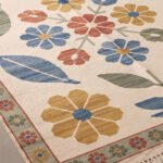 Premium Handwoven Cotton Rug | Artistic Multicolor Floral Pattern Area Rug for Elegant Home Interiors - Image 4