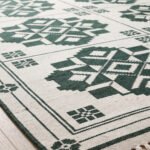 Contemporary Geometric Cotton Rug | Handmade Artistic Green Area Rug for Modern Home Interiors - Image 3