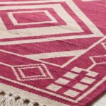 Artistic Modern Cotton Rug Pink | Contemporary Geometric Pattern for Living Room and Bedroom - Image 4