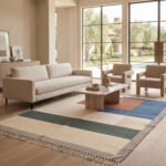Modern Abstract Pattern Handwoven Cotton Rug | Multicolor Decorative Area Rug for Bedroom and Living Room - Image 2