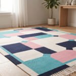 Premium Abstract Cotton Rug | Multicolor Artisan Handcrafted Area Rug for Contemporary Home Decor - Image 4