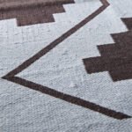 Abstract Boho Handwoven Cotton Rug | Blue Natural Artistic Area Rug for Modern Living Spaces - Image 4
