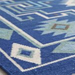 Heritage Inspired Cotton Rug | Blue Rug Handcrafted Traditional Design for Living Room and Bedroom - Image 5