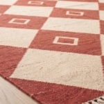 Timeless Modern Geometric Cotton Rug | Ivory & Brown Artisan Handwoven Area Rug for Stylish Home Interiors - Image 4