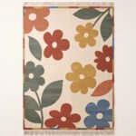 Elegant Floral Handwoven Cotton Rug | Artisan Patterned Multicolor Area Rug for Stylish Home Interiors - Image 5