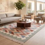 Premium Handwoven Cotton Rug | Contemporary Modern Multicolor Design for Elegant Living Room Interiors - Image 2