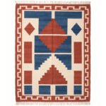 Multicolor Abstract Cotton Rug | Handwoven Artistic Area Rug for Living Room and Bedroom - Image 5