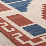 Multicolor Abstract Cotton Rug | Handwoven Artistic Area Rug for Living Room and Bedroom - Image 4