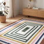 Abstract Lines Cotton Rug | Multicolor Artisan Handwoven Floor Rug for Living Room Bedroom and Study - Image 4