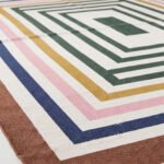 Abstract Lines Cotton Rug | Multicolor Artisan Handwoven Floor Rug for Living Room Bedroom and Study - Image 5