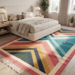 Contemporary Abstract Handwoven Cotton Rug | Multicolor Decorative Area Rug for Modern Homes - Image 3