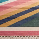 Contemporary Abstract Handwoven Cotton Rug | Multicolor Decorative Area Rug for Modern Homes - Image 4