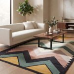 Elegant Abstract Handwoven Cotton Rug | Contemporary Multicolor Area Rug for Stylish Home Decor - Image 2