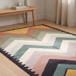Elegant Abstract Handwoven Cotton Rug | Contemporary Multicolor Area Rug for Stylish Home Decor