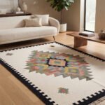Indian Inspired Handwoven Cotton Rug | Multicolor Traditional Artistic Pattern for Beautiful Home Interiors