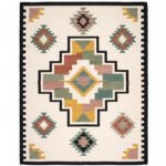 Abstract Geometric Cotton Rug | Multicolor Premium Handcrafted Pattern for Modern Interior Spaces - Image 2