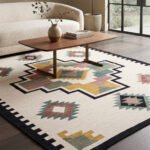 Abstract Geometric Cotton Rug | Multicolor Premium Handcrafted Pattern for Modern Interior Spaces - Image 3