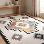 Abstract Geometric Cotton Rug | Multicolor Premium Handcrafted Pattern for Modern Interior Spaces - Image 4