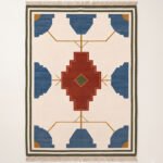 Modern Artisan Handwoven Cotton Rug | Elegant Decorative Blue & Brown Area Rug for Contemporary Spaces - Image 5