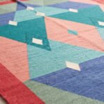 Minimal Modern Geometric Rug | Handcrafted Cotton Multicolor Area Rug for Contemporary Home Styling - Image 4