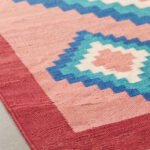 Modern Geometric Handwoven Cotton Rug | Multicolor Elegant Pattern for Contemporary Living Spaces - Image 4