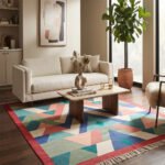 Artisan Handwoven Cotton Rug | Multicolor Abstract Pattern Area Rug for Living Room Bedroom and Home - Image 2
