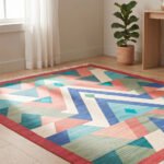 Artisan Handwoven Cotton Rug | Multicolor Abstract Pattern Area Rug for Living Room Bedroom and Home - Image 3