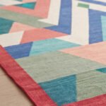 Artisan Handwoven Cotton Rug | Multicolor Abstract Pattern Area Rug for Living Room Bedroom and Home - Image 4