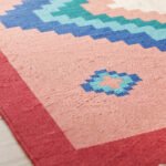 Modern Geometric Handwoven Cotton Rug | Elegant Multicolor Pattern for Contemporary Living Spaces - Image 4