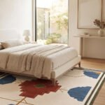 Modern Artisan Handwoven Cotton Rug | Elegant Decorative Blue & Brown Area Rug for Contemporary Spaces - Image 2
