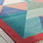 Elegant Abstract Handwoven Cotton Rug | Contemporary Multicolor Area Rug for Stylish Home Decor - Image 6