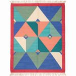 Abstract Boho Handwoven Cotton Rug | Multicolor Natural Artistic Area Rug for Modern Living Spaces - Image 5